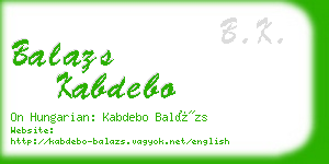 balazs kabdebo business card